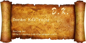 Denke Károly névjegykártya