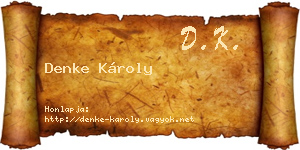 Denke Károly névjegykártya