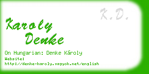 karoly denke business card