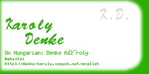 karoly denke business card